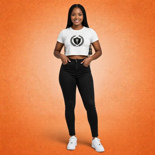 Théard Shield Crop Top Fashion Tee | Luxury Streetwear