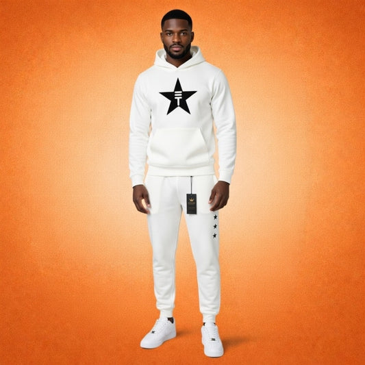 Théard Star Hoodie & Jogger Set – White