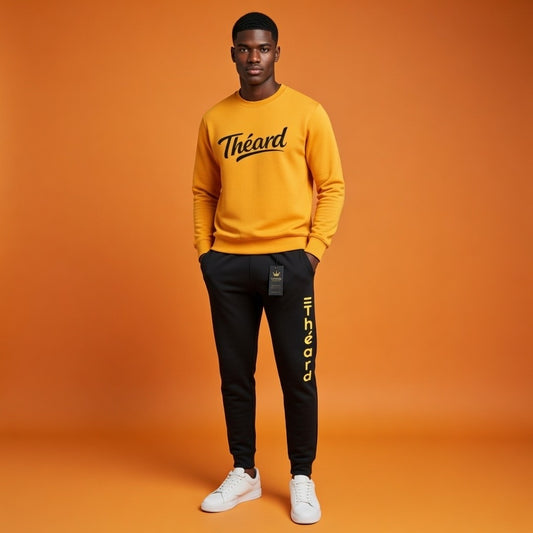 Théard Script Sweatsuit – Gold & Black Edition