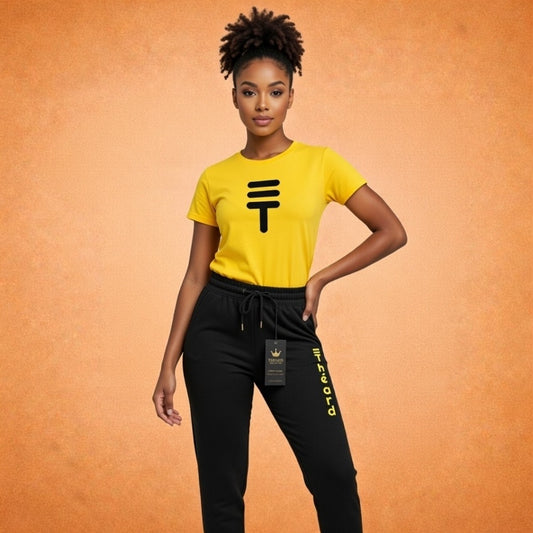 Théard Icon Tee & Jogger Set – Black & Gold Edition