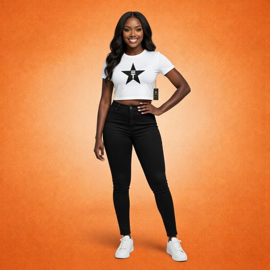 Théard Star Power Crop Top – Minimalist Statement Tee