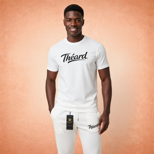 Théard Signature Tee & Jogger Set – All White Edition