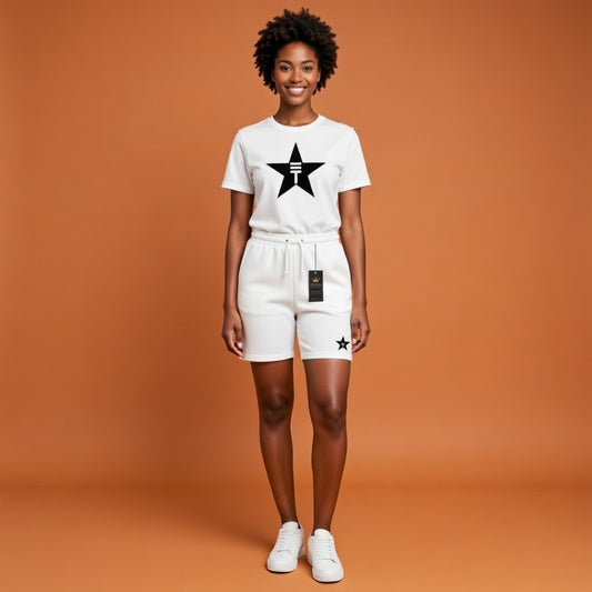 Théard Star Tee & Short Set – White Edition