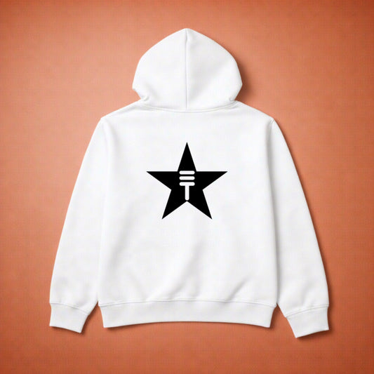 Théard Star Zip Hoodie – White