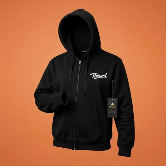 Théard Signature Zip Hoodie – Black