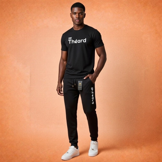 Théard Classic Tee & Jogger Set – All Black Edition