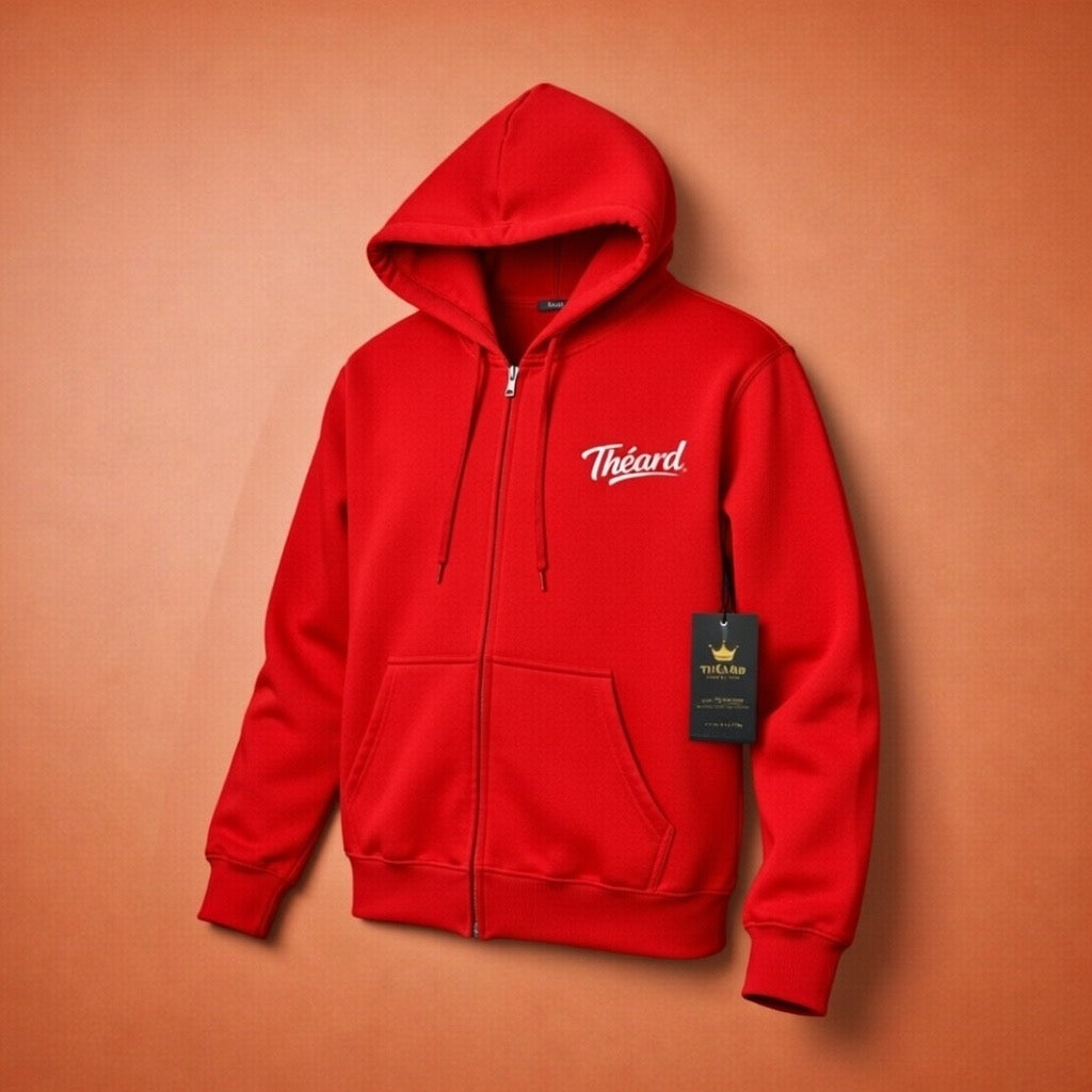 Théard Signature Zip Hoodie – Red