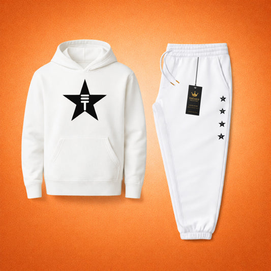 Théard Star Hoodie & Jogger Set – White