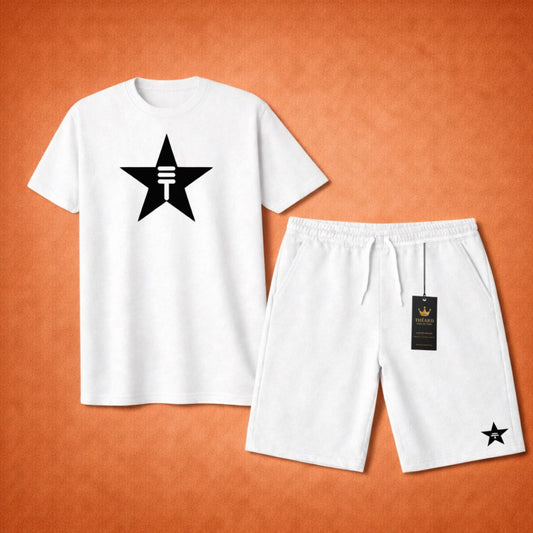 Théard Star Tee & Short Set – White Edition