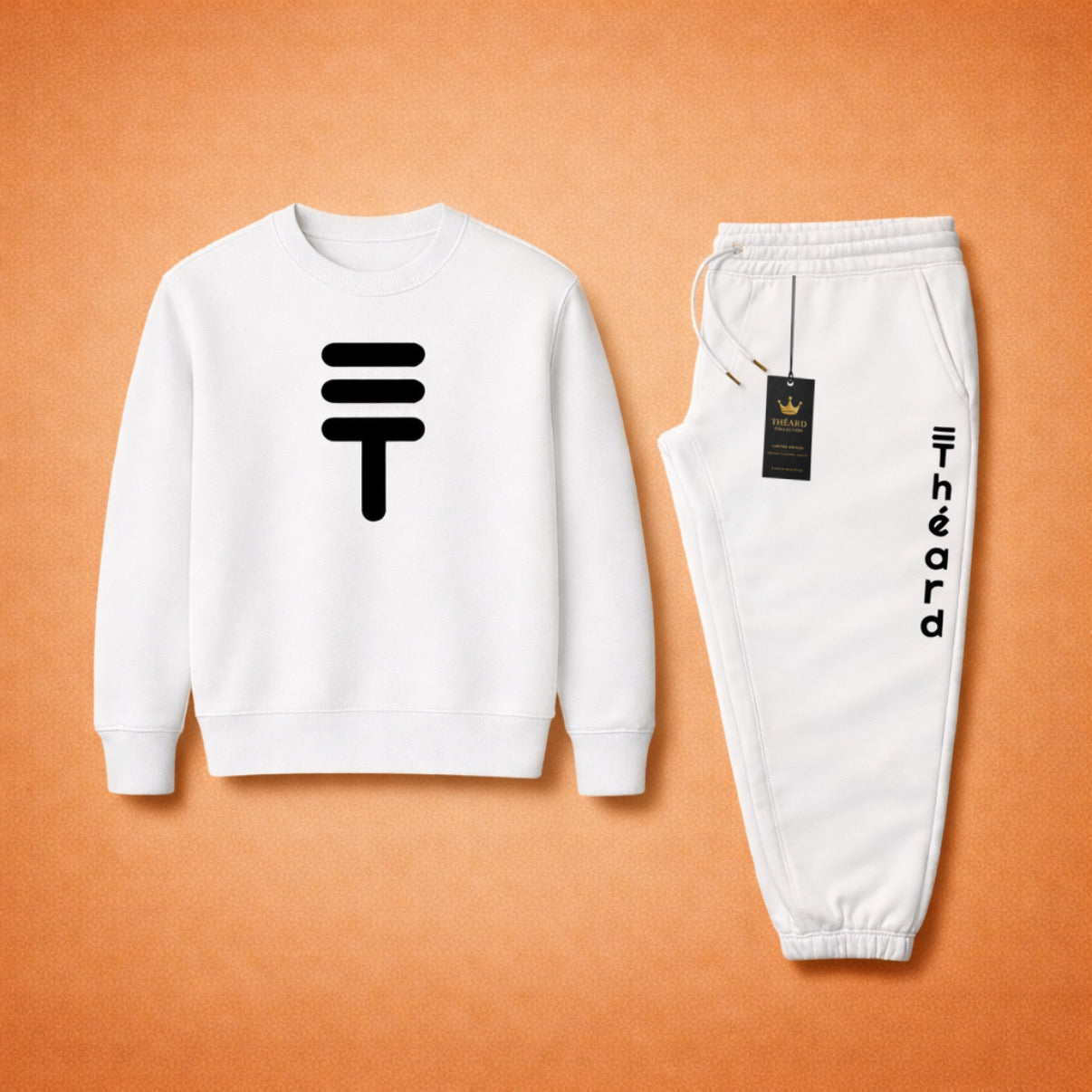 Théard White Icon Set – Crewneck & Joggers