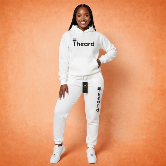 Théard Classic Hoodie & Jogger Set – White Edition