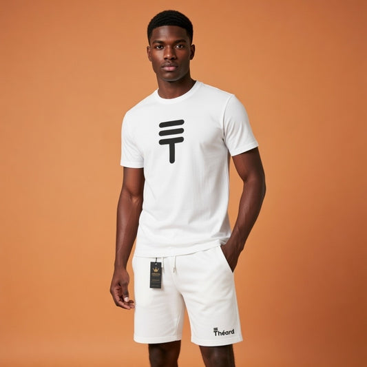 Théard Icon Tee & Short Set – White Edition