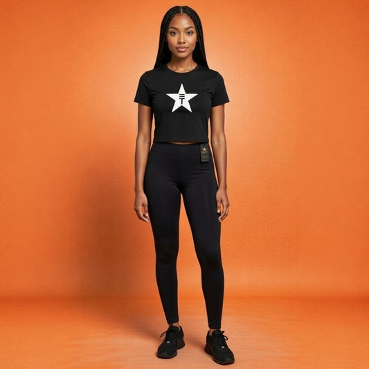 Théard Star Power Crop Top – Minimalist Statement Tee