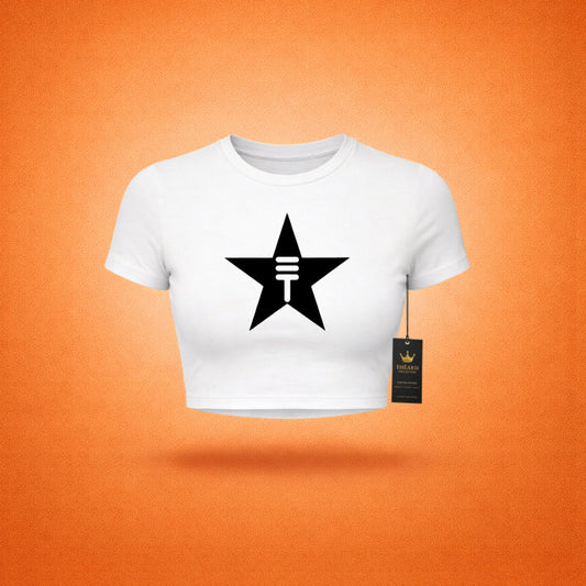 Théard Star Power Crop Top – Minimalist Statement Tee