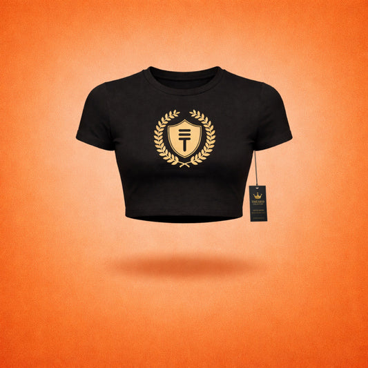 Théard Shield Crop Top | Royal Crest Fashion Tee