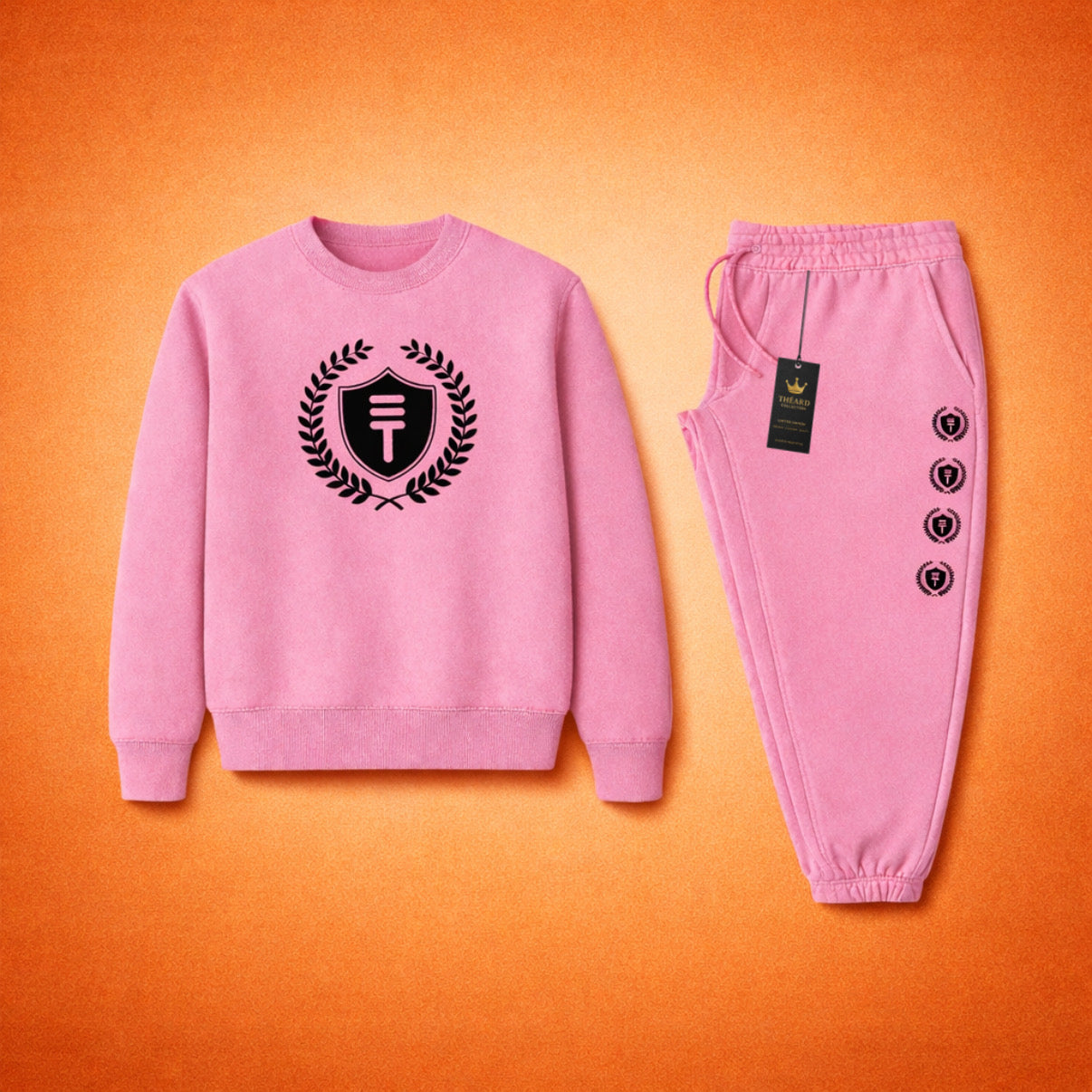 Théard Shield Sweatsuit (Pink & Black)