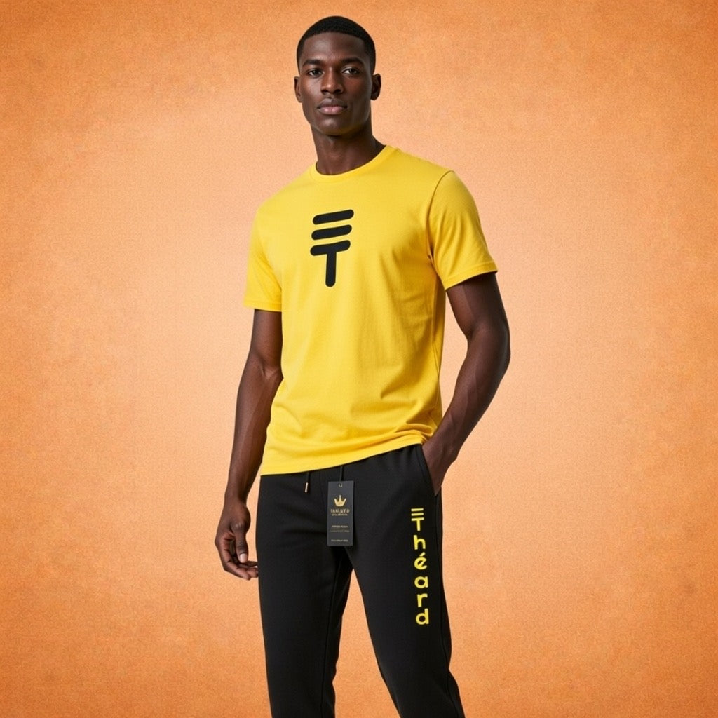 Théard Icon Tee & Jogger Set – Black & Gold Edition