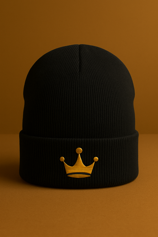 Théard Gold Crown Emblem Beanie