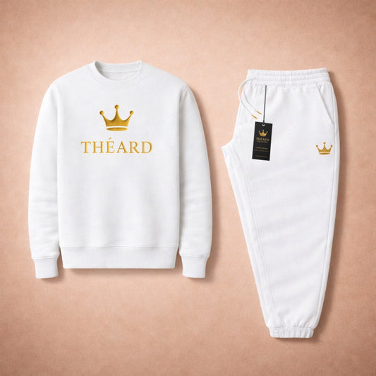 Théard Crown White & Gold Jogger Set