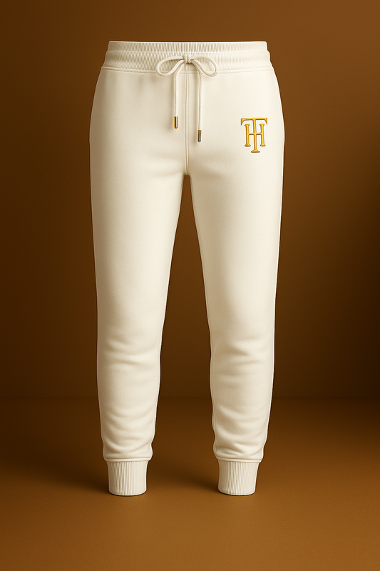 Ivory Monogram Joggers – Théard Royal Collection