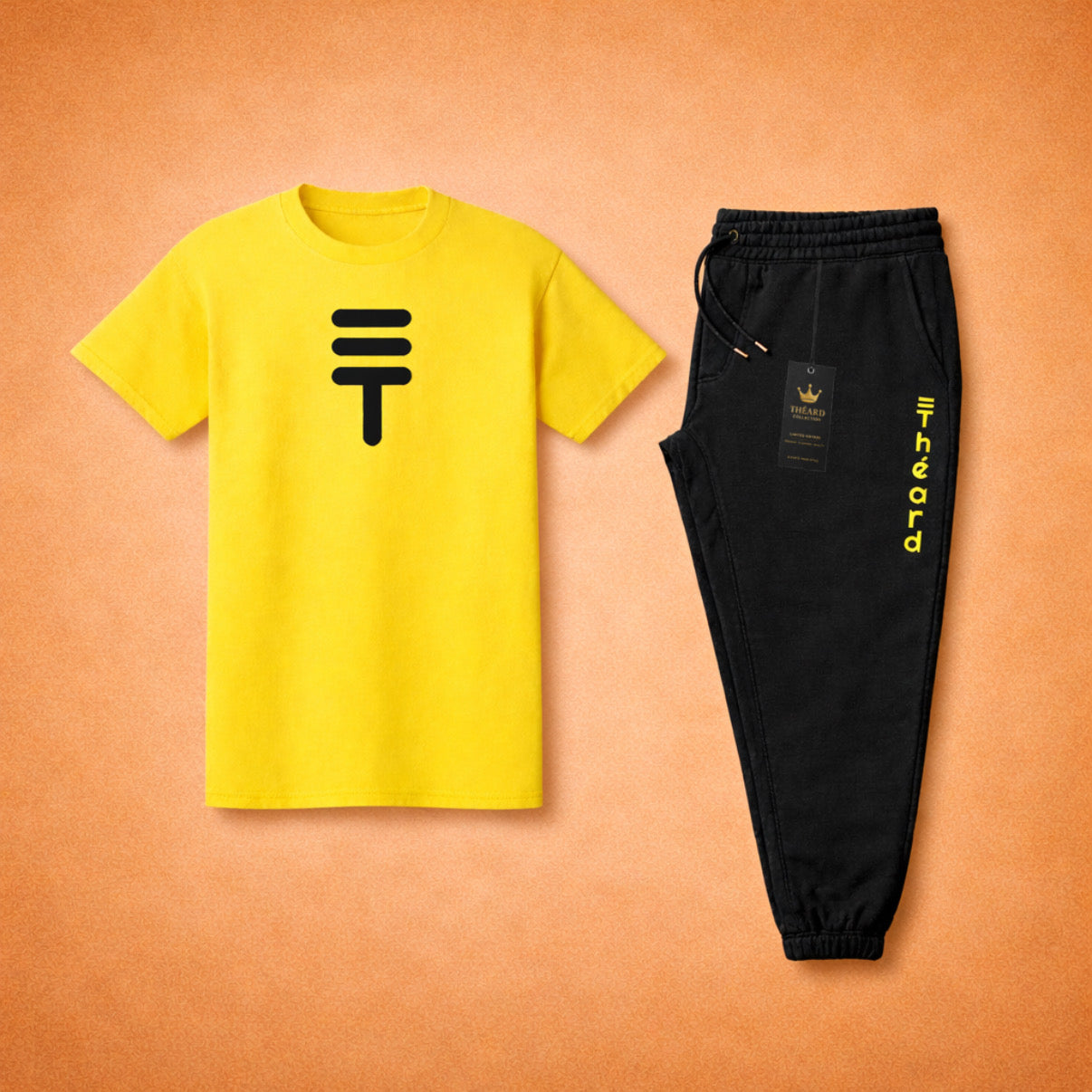 Théard Icon Tee & Jogger Set – Black & Gold Edition