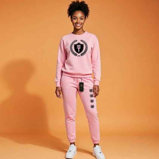 Théard Shield Sweatsuit (Pink & Black)