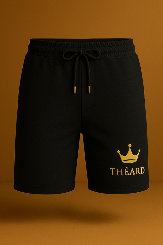 Théard Royal Black Shorts – Crown & Logo