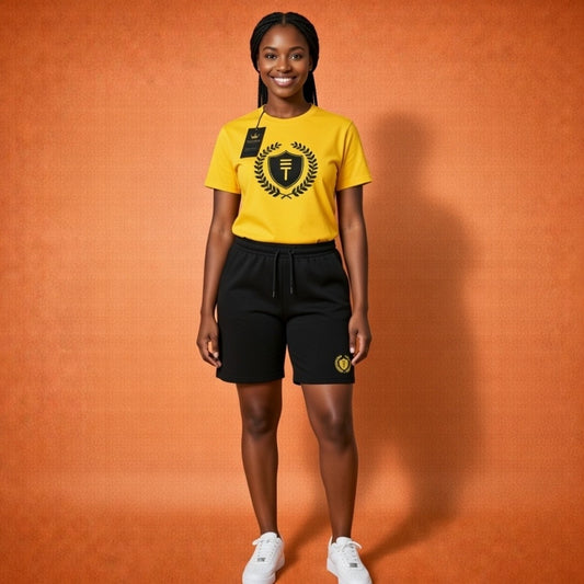 (Théard Shield Tee & Short Set – Yellow / Black Edition