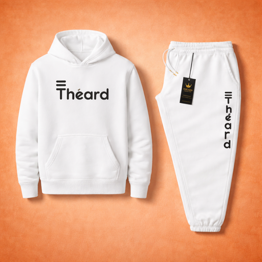 Théard Classic Hoodie & Jogger Set – White Edition