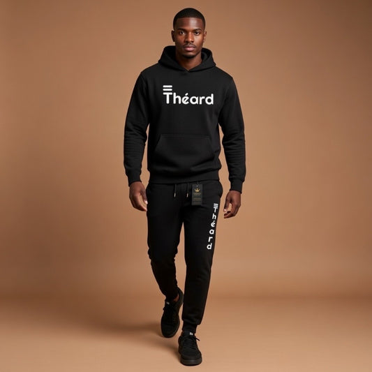 Théard Classic Hoodie & Jogger Set – Black Edition