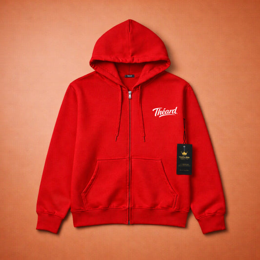 Théard Signature Zip Hoodie – Red