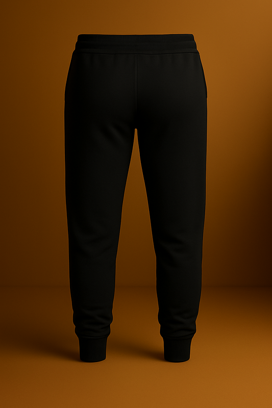 Théard Royal Black Joggers – Crown & Logo