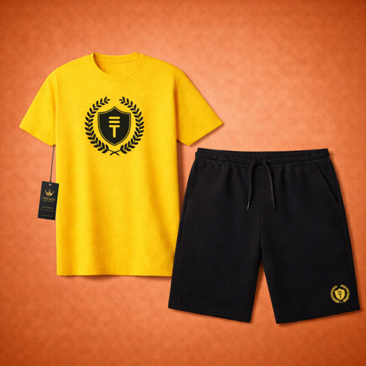 (Théard Shield Tee & Short Set – Yellow / Black Edition