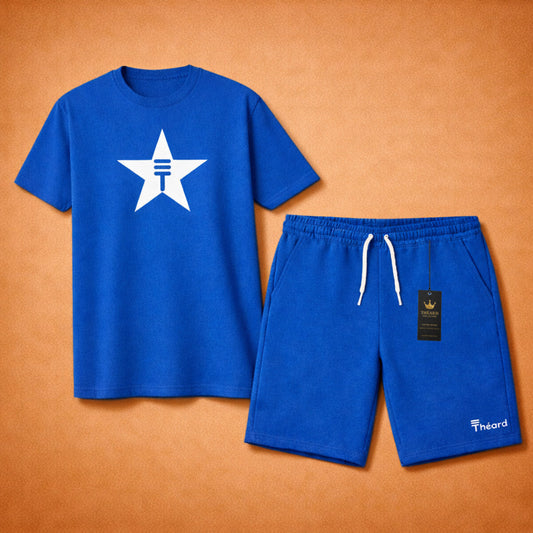 Théard Star Logo Tee & Short Set – Royal Blue Edition
