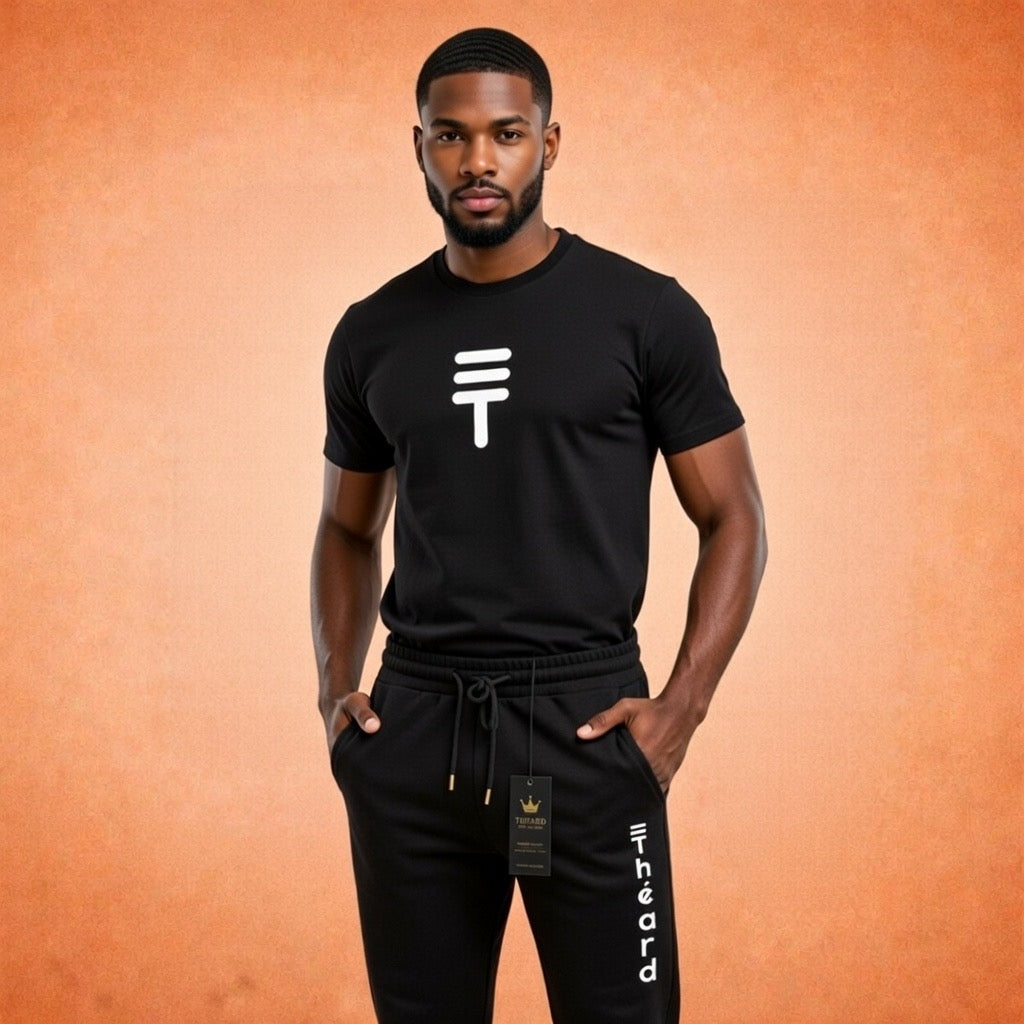 Théard Icon Tee & Jogger Set – All Black Edition