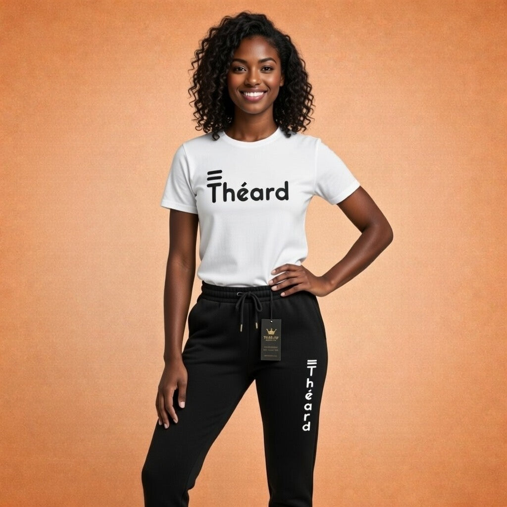 Théard Classic Tee & Jogger Set – Black & White Edition