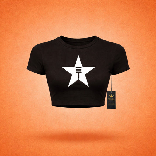 Théard Star Power Crop Top – Minimalist Statement Tee